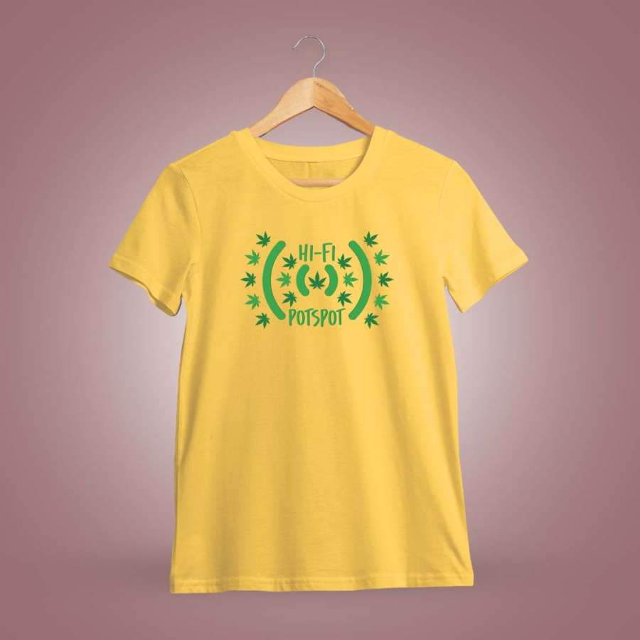Hi Fi Pot Spot Leaf Yellow High Five T-Shirt