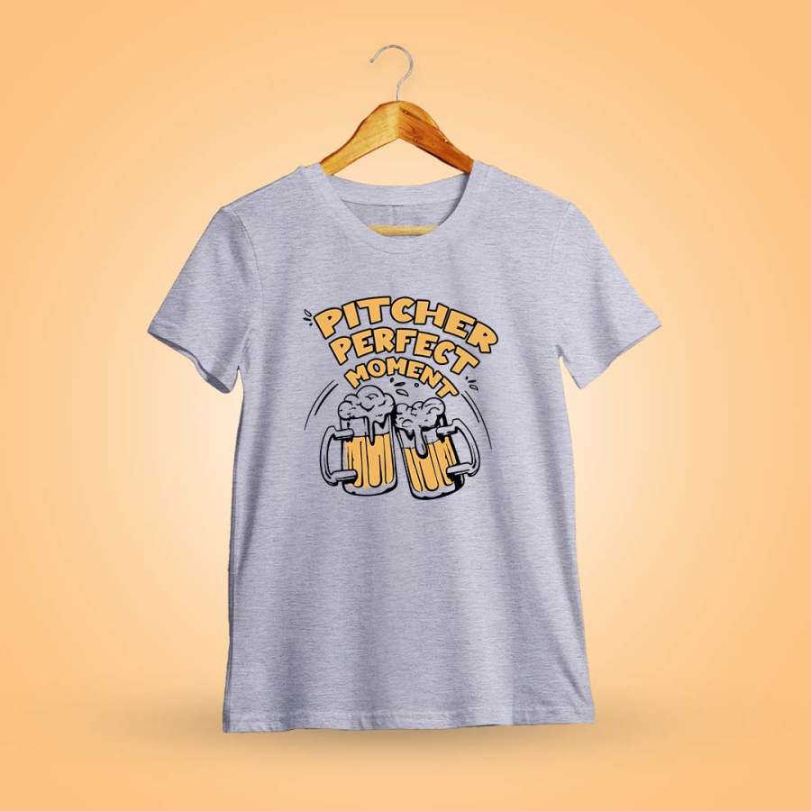 Pitcher Perfect Moment Grey Melange Beer T-Shirt