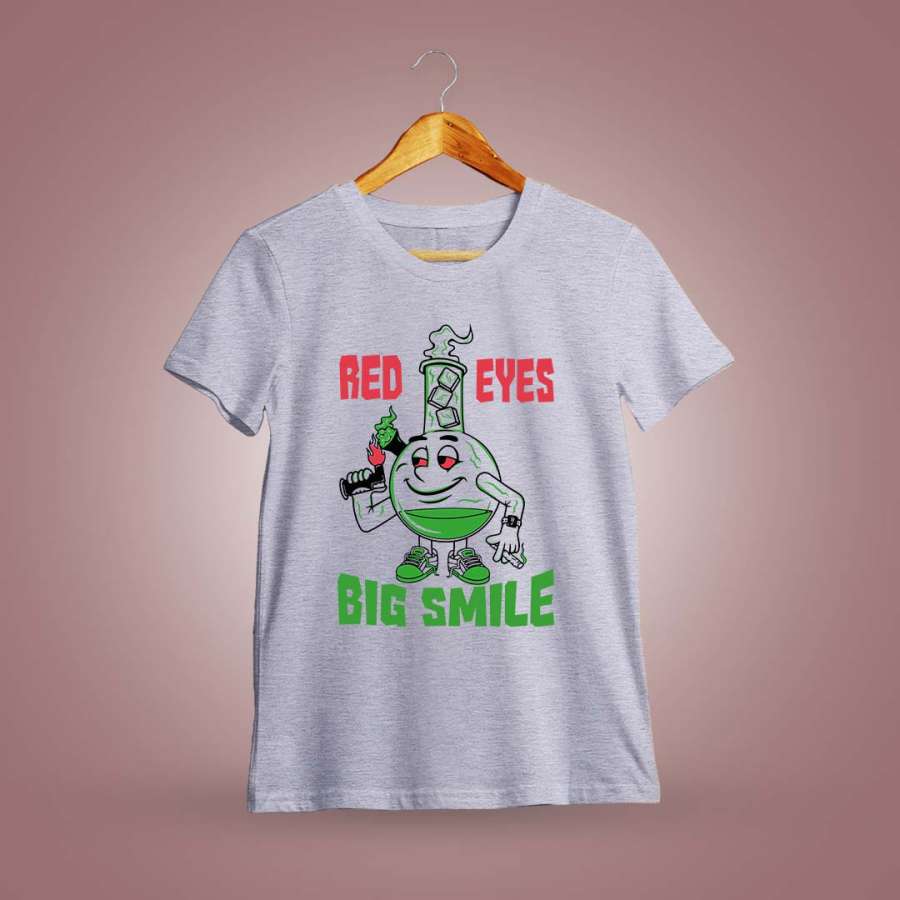 Red Eyes Big Smile Lit Grey Melange T-Shirt