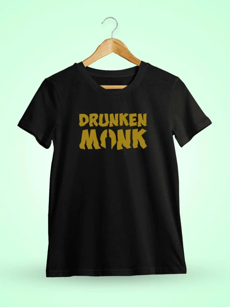 DrunkenMonk Branded Shaky Black T-Shirt
