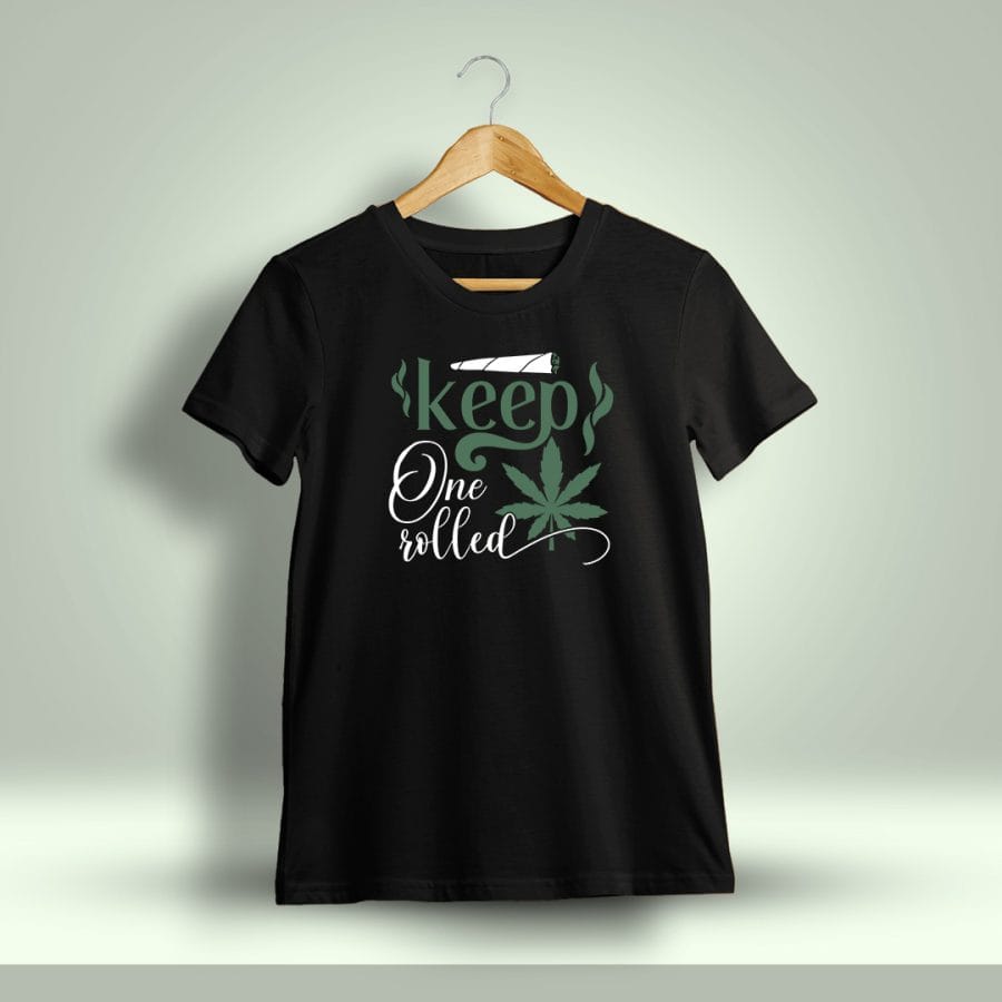 Keep One Rolled Weed T-Shirt For Men - Half Sleeve