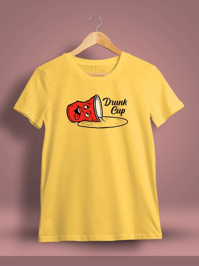 Drunk Cup Drunken T-Shirt For Men - Half Sleeve