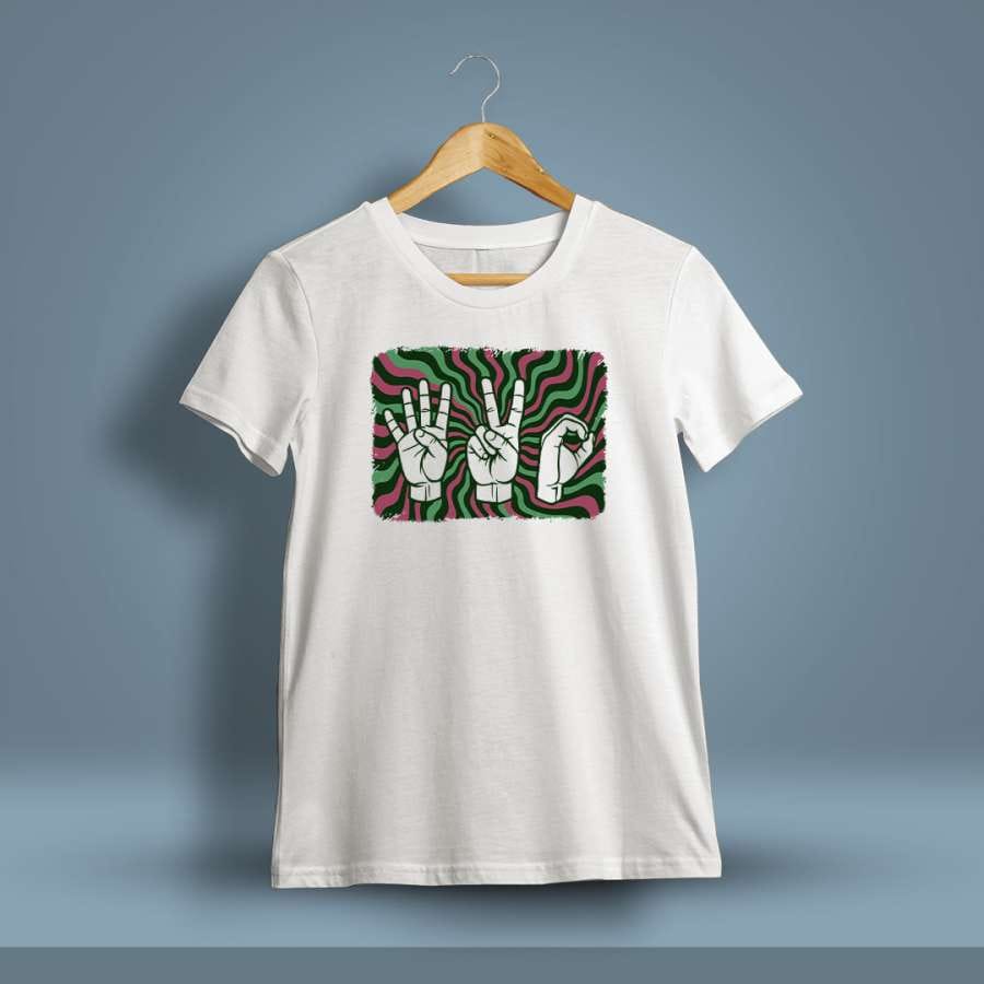 Four Twenty Hand Sign Stoner T-Shirt For Men - Half Sleeve